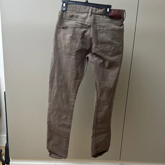 All Saints Cigarette Brown Slim Fit Jeans with Classic Denim Texture - Picture 7 of 10